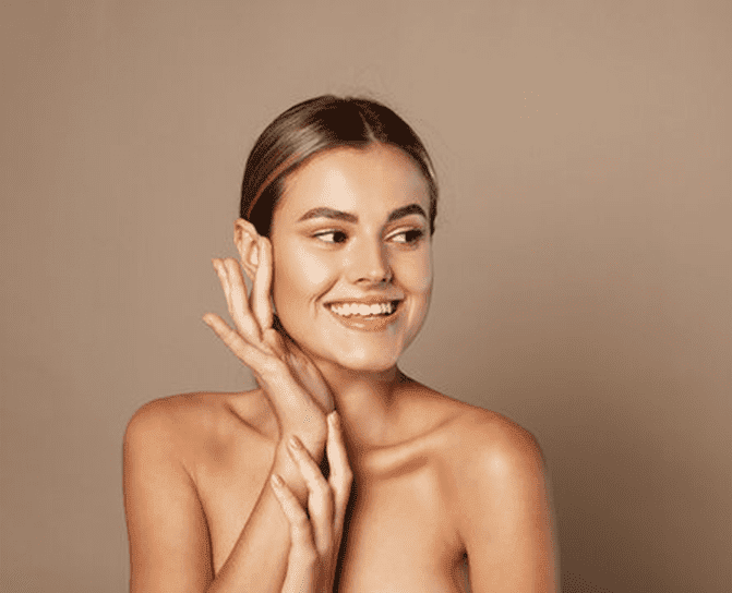 Smiling Woman After Laser hair treatment,